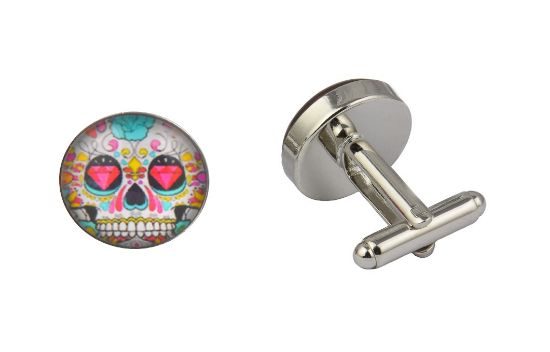Picture of Pink Diamond Skull Cufflinks