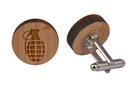 Picture of Wooden Hand Grenade Cufflinks